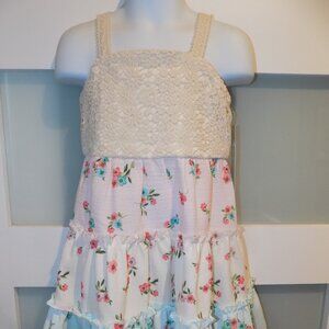 Berkley Jensen Floral Multi Colored Tiered Summer Dress Size 2T Girl's NWOT